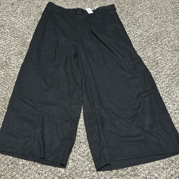 NWT! Banana Republic Black Linen-Blend Easy Wide-Leg Crop Pant - Multiple🔹 - Picture 5 of 6